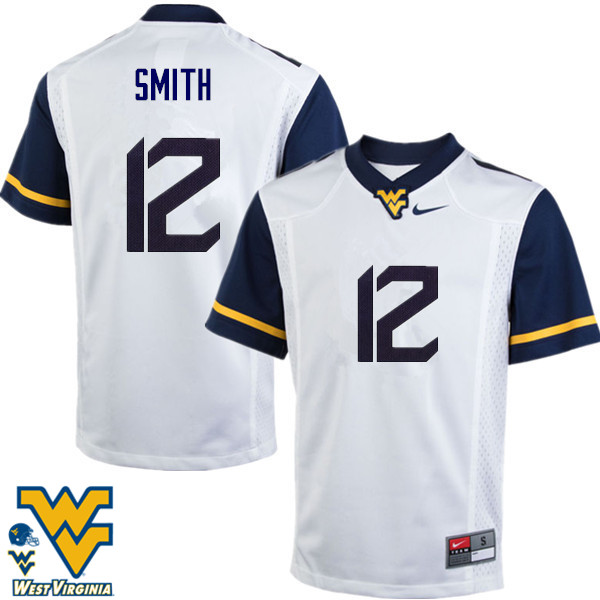 NCAA Men's Geno Smith West Virginia Mountaineers White #12 Nike Stitched Football College Authentic Jersey QC23J40VA